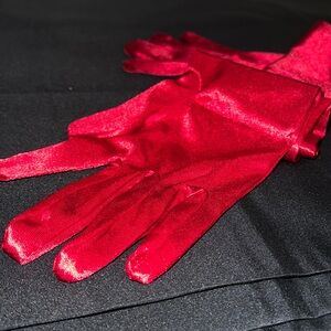 Long red satin gloves from Spirit Halloween